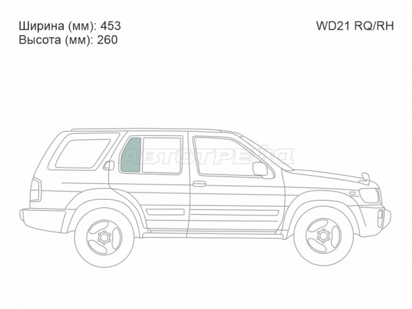 Стекло форточки (Сзади / Справа / Цвет зеленый) Nissan Terrano 86-96