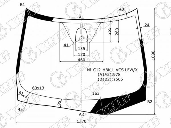 Стекло лобовое + дд NISSAN TIIDA 5D HBK 15-16