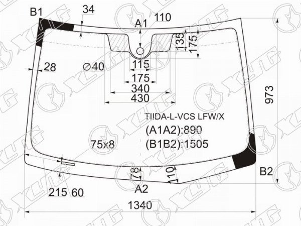 Стекло лобовое (Датчик дождя) Nissan Tiida 04-14  / Tiida Latio 04-12