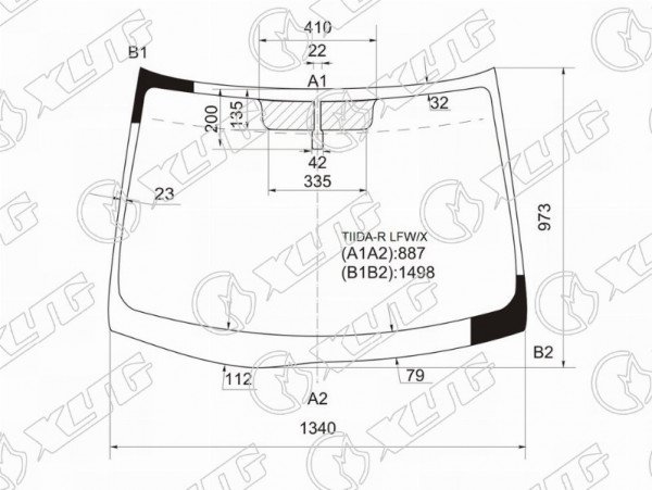 Стекло лобовое NISSAN TIIDA RHD 4 /5D 04-14