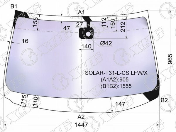 Стекло лобовое атермальное + дд NISSAN X-TRAIL 07-10