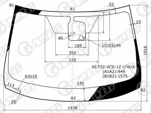 Стекло лобовое + дд + камера NISSAN X-TRAIL T32 14-