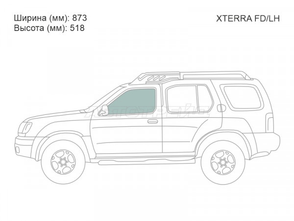 Стекло боковое опускное (Спереди / Слева / Цвет зеленый) Nissan Xterra 00-05