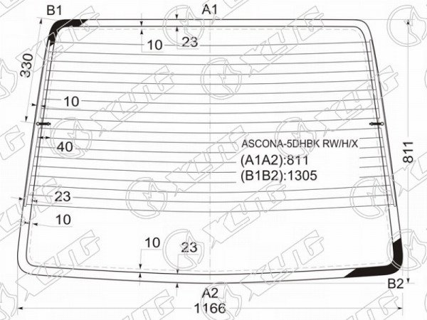 Стекло заднее с обогревом OPEL ASCONA 5D HBK 81-88