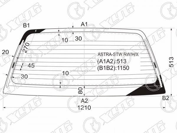 Стекло заднее с обогревом OPEL ASTRA 5D WGN 91-98