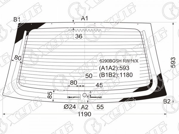 Стекло заднее с обогревом OPEL CORSA C 3 /5D HBK 00-06
