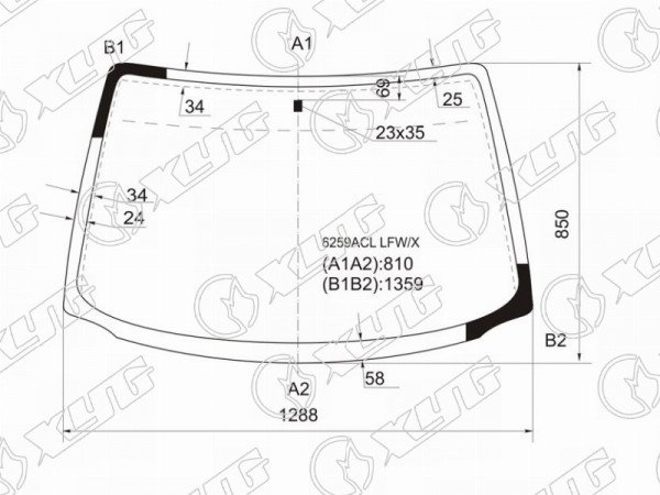 Стекло лобовое Opel Corsa 93-00