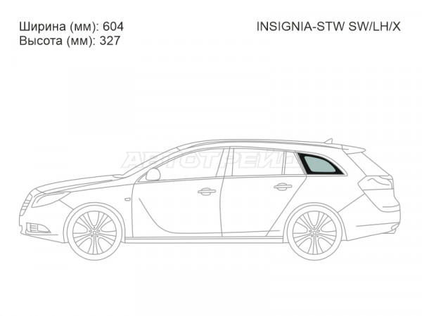 Стекло кузова боковое (не опускное) (Слева / Цвет зеленый) Opel Insignia 08-17