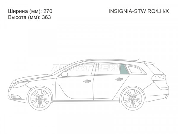 Стекло форточки (Сзади / Слева / Цвет зеленый) Opel Insignia 08-17