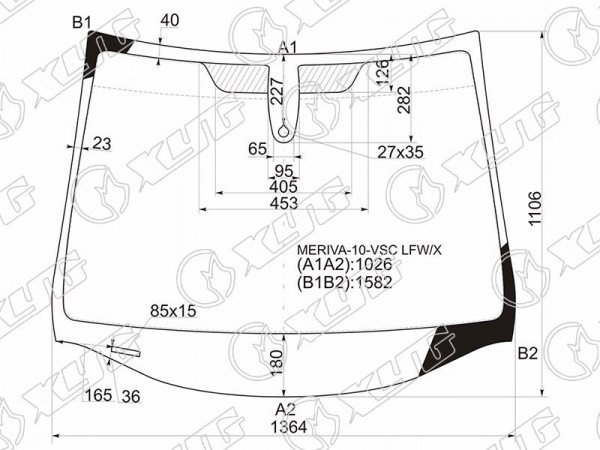 Стекло лобовое + дд OPEL MERIVA (B) MPV 10-18