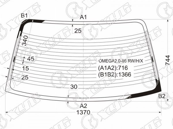 Стекло заднее с обогревом OPEL OMEGA 4D SED 86-94