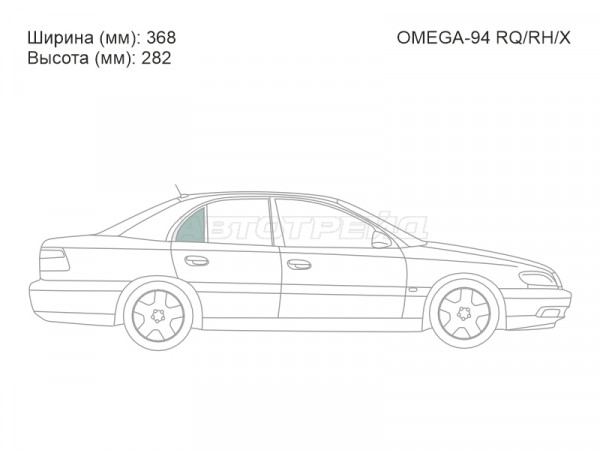 Стекло форточки (Сзади / Справа / Цвет зеленый) Opel Omega 94-03