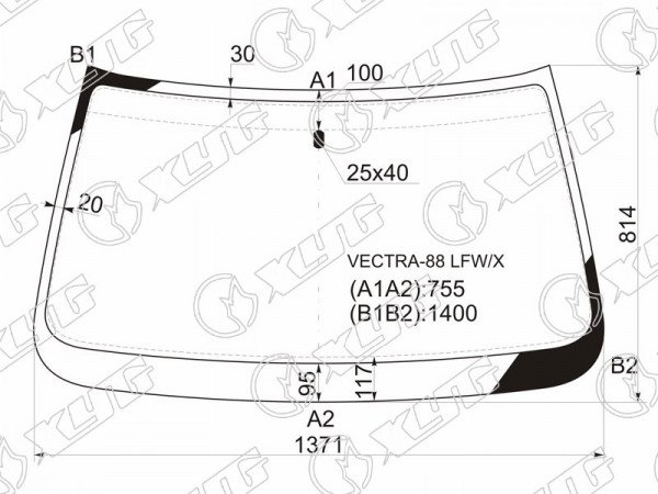Стекло лобовое OPEL VECTRA A 4 /5D 88-95