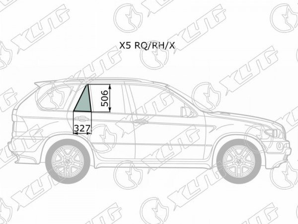 Стекло форточки (уголок) задней правой двери BMW X5 E53 00-06