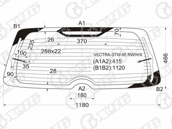 Стекло заднее с обогревом OPEL VECTRA B 5D WGN 95-02