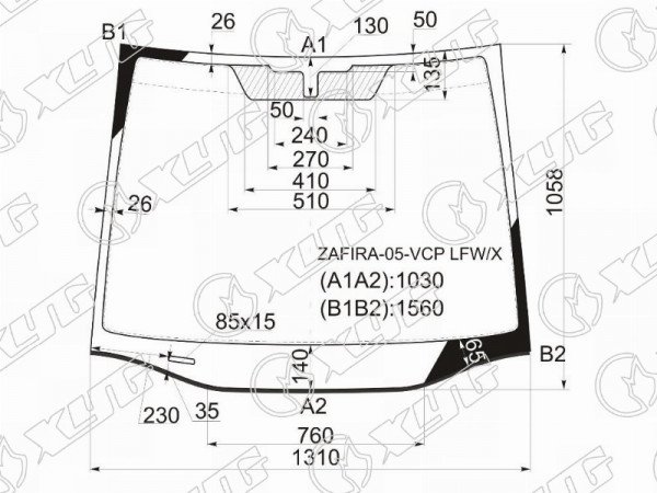 Стекло лобовое (Молдинг) Opel Zafira 05-14