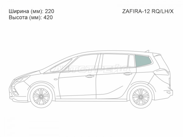Стекло кузова боковое (не опускное) (Слева / Цвет зеленый) Opel Zafira 11-16