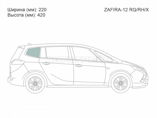 Стекло кузова боковое (не опускное) (Справа / Цвет зеленый) Opel Zafira 11-16