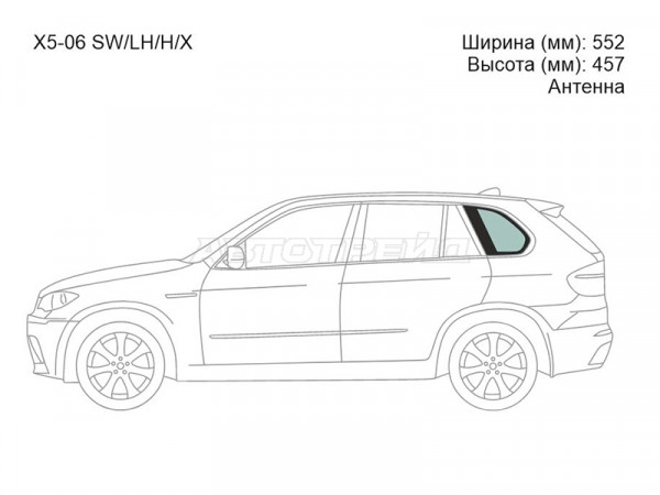 Стекло кузова боковое (не опускное) (Слева / Цвет зеленый) BMW X5 06-13