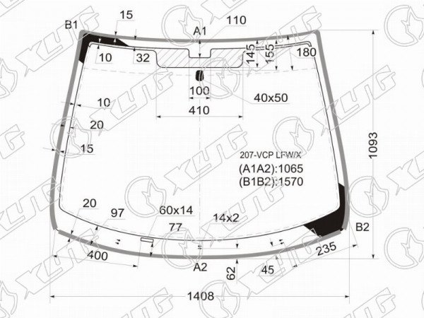 Стекло лобовое PEUGEOT 207 3 /5D HBK 06-12