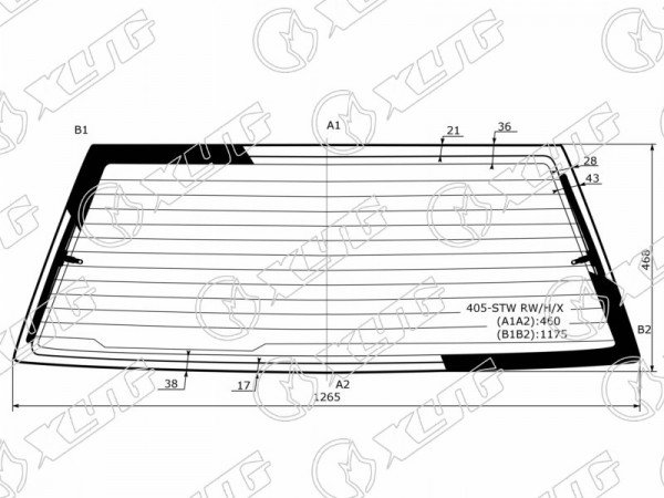 Стекло заднее с обогревом PEUGEOT 405 5D WGN 86-96