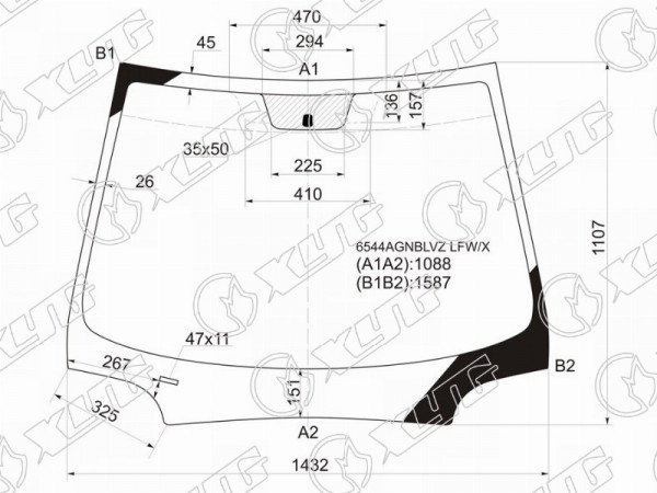 Стекло лобовое PEUGEOT 407 4 /5D SED /WGN 04-11