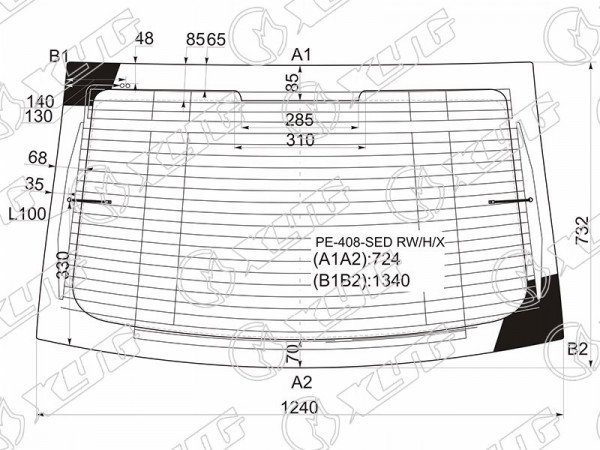 Стекло заднее с обогревом PEUGEOT 408 4D SED 11-