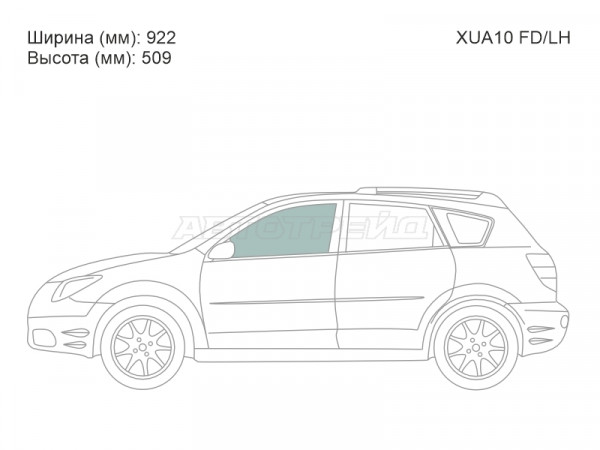 Стекло боковое опускное (Спереди / Слева / Цвет зеленый) Pontiac Vibe 02-08  / Toyota Matrix 02-07