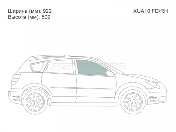 Стекло боковое опускное (Спереди / Справа / Цвет зеленый) Pontiac Vibe 02-08  / Toyota Matrix 02-07