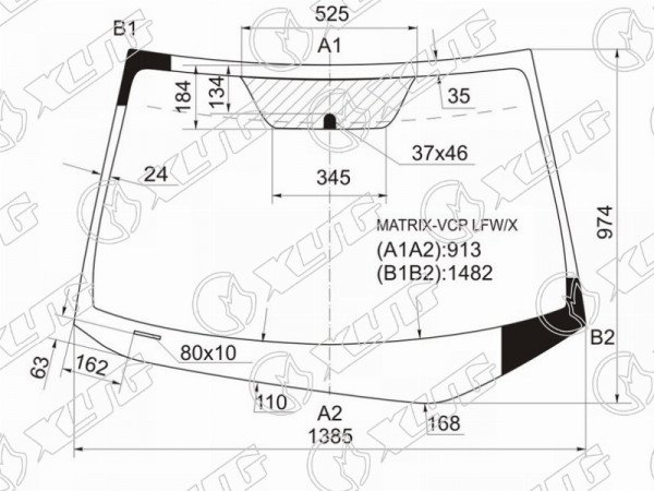 Стекло лобовое TOYOTA COROLLA MATRIX 08-14