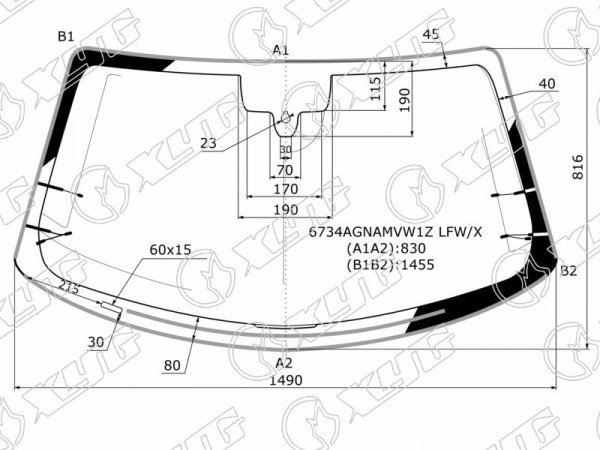 Стекло лобовое + дд PORSCHE CAYMAN 981 13-16