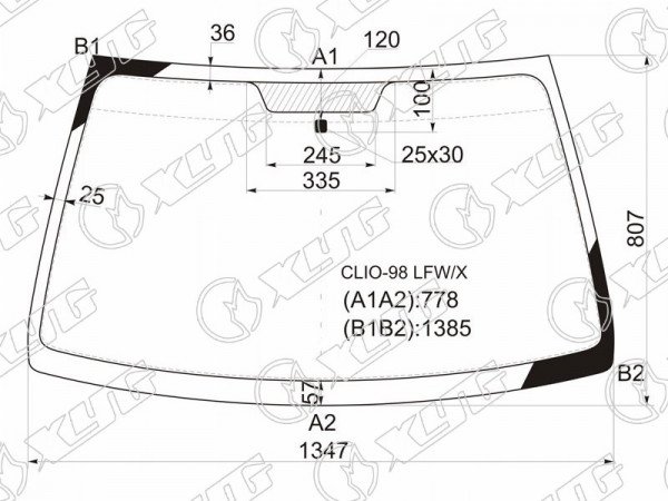Стекло лобовое Renault Clio 98-09  / Symbol 99-08