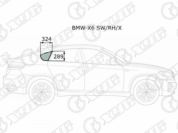 Стекло кузова (собачник) заднее правое BMW X6 E71 08-14