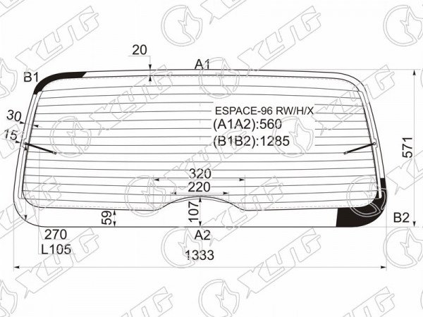 Стекло заднее с обогревом RENAULT ESPACE III 96-03