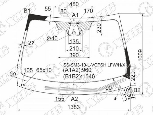 Стекло лобовое с обогревом щеток + дд RENAULT FLUENCE 10-17 /RENAULT MEGANE 5D HBK /WGN 08-16