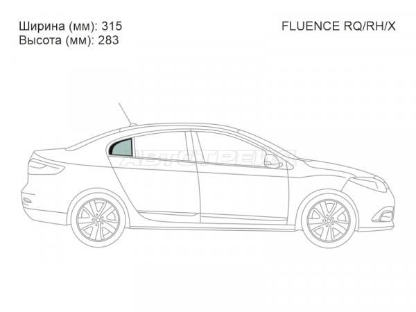 Стекло форточки (Сзади / Справа / Цвет зеленый) Renault Fluence 09-17  / Renault Samsung SM3 09-19