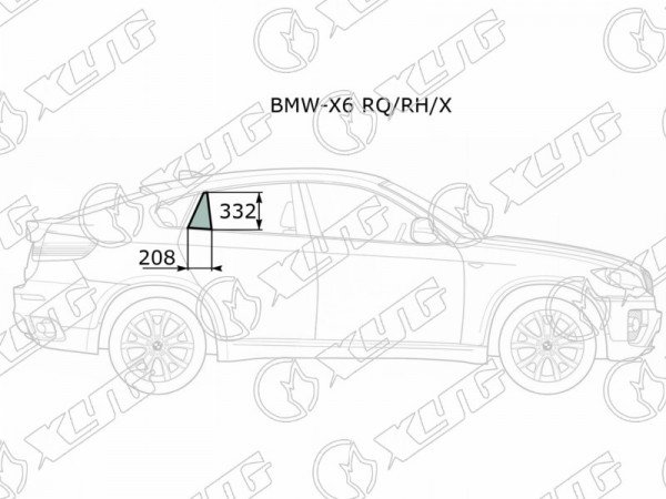 Стекло форточки (уголок) задней правой двери BMW X6 E71 08-14