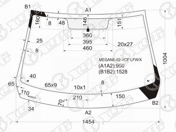 Стекло лобовое RENAULT MEGANE II 3 /4 /5D SED /HBK /WGN 02-08