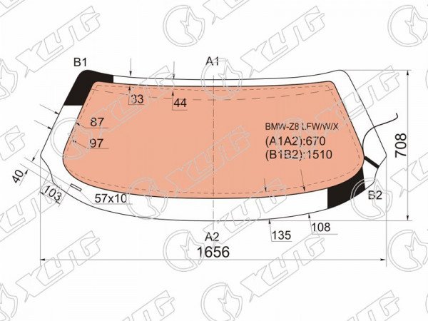 Стекло лобовое с полным обогревом BMW Z8 E52 00-05