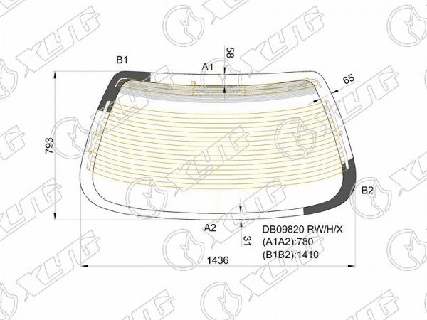 Стекло заднее с обогревом BUICK CENTURY 97-05