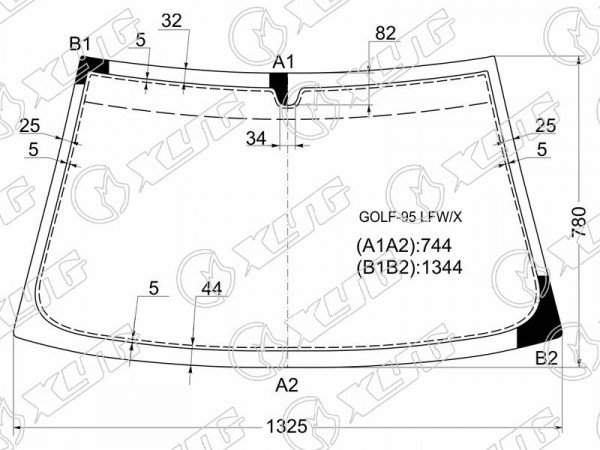 Стекло лобовое VOLKSWAGEN POLO CLASSIC 95-99 /VOLKSWAGEN CADDY 96-04