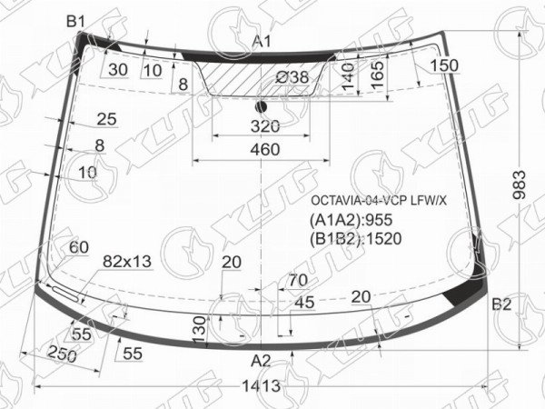 Стекло лобовое SKODA OCTAVIA II 04-13