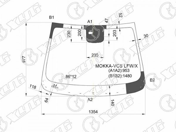 Стекло лобовое + дд OPEL MOKKA 12-