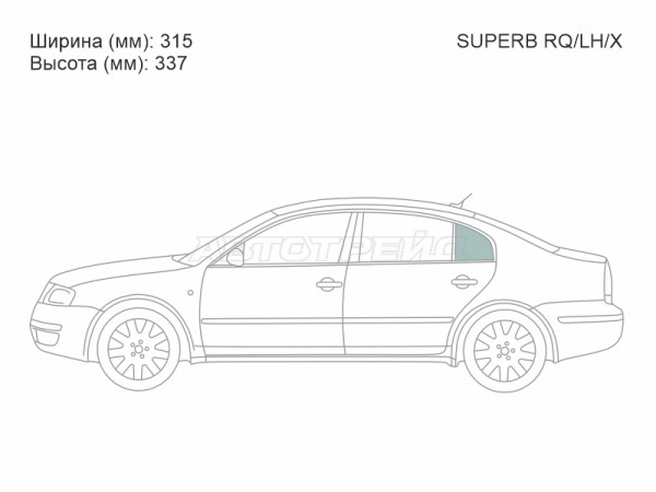 Стекло форточки (Сзади / Слева / Цвет зеленый) Skoda Superb 02-08