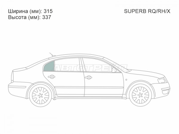 Стекло форточки (Сзади / Справа / Цвет зеленый) Skoda Superb 02-08