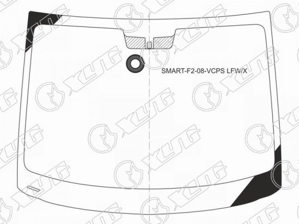 Стекло лобовое + дд SMART FOR TWO 3D HBK 07-15