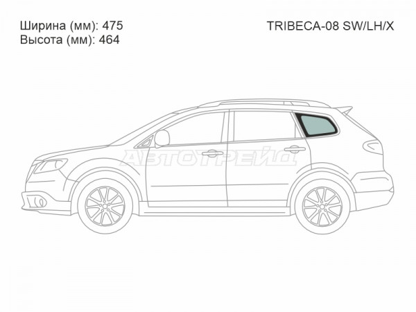 Стекло кузова боковое (не опускное) (Слева / Цвет зеленый) Subaru Tribeca 07-14