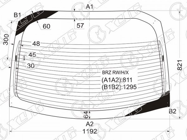 Стекло заднее с обогревом SUBARU BRZ 2D 12-16  /TOYOTA GT 86 12-