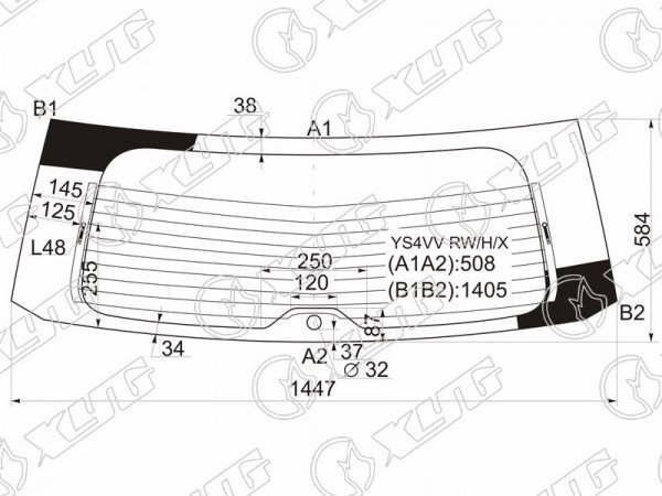 Стекло заднее с обогревом SUBARU EXIGA 08-15