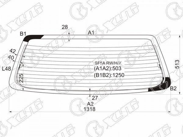 Стекло заднее (Цвет зеленый / Обогрев) Subaru Forester 00-02
